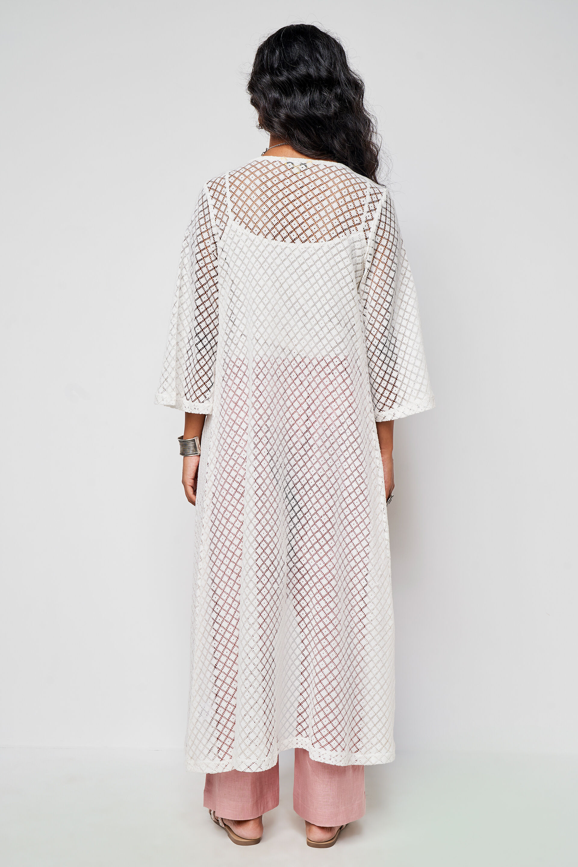 White Tie-Up Cape, Off White, image 7